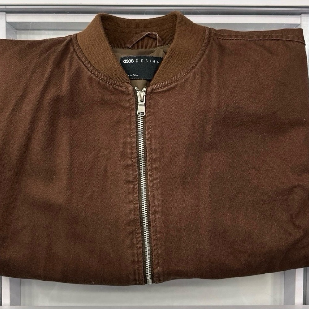 ASOS design bomber jacket brown